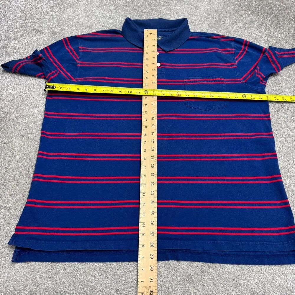 The Foundry Supply Co Striped Polo Shirt Mens 2XL Tall Blue Red Cotton Pocket